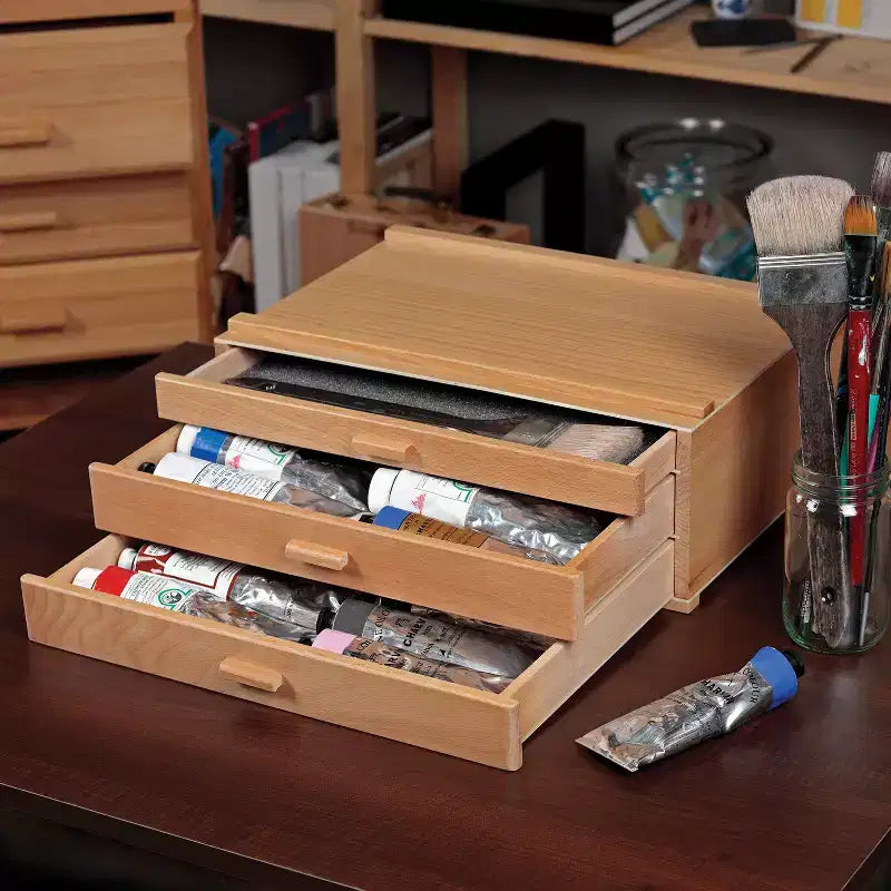 HG Art Concepts Artists Storage Chests - Premium Studio Organizer for Paint Tubes, Brushes, Pencils, Markers, & More!