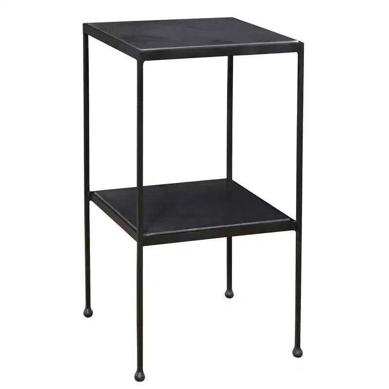 Uttermost Sherwood 13 Wide Black Double-Shelf Accent Table