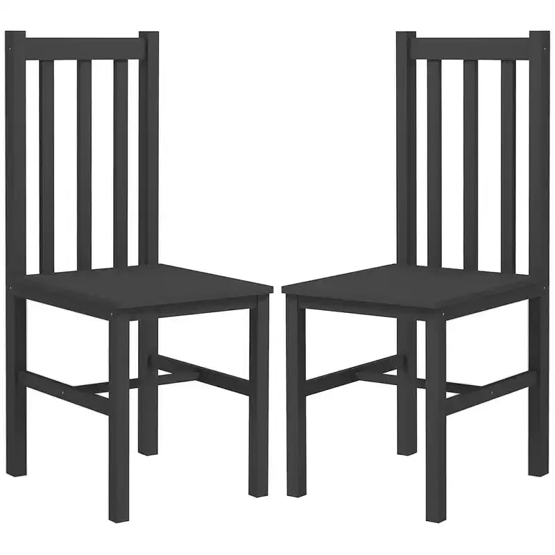 HOMCOM Dining Chairs Set, Pine Wood Kitchen Chairs with Slat Back, Farmhouse Dining Room Chairs