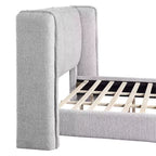HOMES: Inside + Out Queen Shellsea Modern Boucle Upholstered Platform Bed with Wingback Headboard