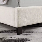 HOMES: Inside + Out Queen Shellsea Modern Boucle Upholstered Platform Bed with Wingback Headboard