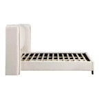 HOMES: Inside + Out Queen Shellsea Modern Boucle Upholstered Platform Bed with Wingback Headboard