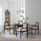Hieromymus Modern Ratten Dining Chair with Removable Cushion Set of 2|HULALA HOME