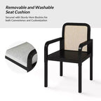 Hieromymus Modern Ratten Dining Chair with Removable Cushion Set of 2|HULALA HOME
