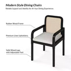 Hieromymus Modern Ratten Dining Chair with Removable Cushion Set of 2|HULALA HOME
