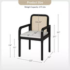 Hieromymus Modern Ratten Dining Chair with Removable Cushion Set of 2|HULALA HOME