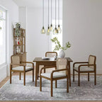 Hieromymus Modern Ratten Dining Chair with Removable Cushion Set of 2|HULALA HOME