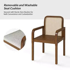 Hieromymus Modern Ratten Dining Chair with Removable Cushion Set of 2|HULALA HOME