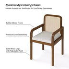 Hieromymus Modern Ratten Dining Chair with Removable Cushion Set of 2|HULALA HOME