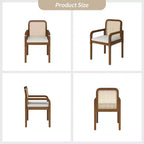 Hieromymus Modern Ratten Dining Chair with Removable Cushion Set of 2|HULALA HOME