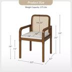 Hieromymus Modern Ratten Dining Chair with Removable Cushion Set of 2|HULALA HOME