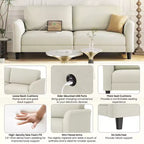 Yaheetech Modern Loveseat Sofa Couch 2-Seater Linen Fabric Upholstery Sofa Couch