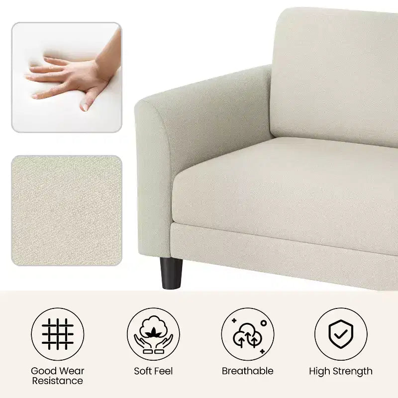 Yaheetech Modern Loveseat Sofa Couch 2-Seater Linen Fabric Upholstery Sofa Couch