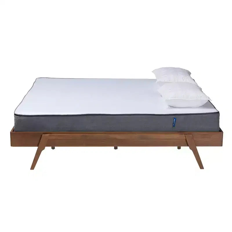 Baxton Studio Sarita Mid-Century Modern Walnut Wood Bed Frame
