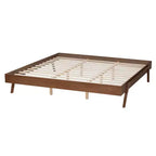 Baxton Studio Sarita Mid-Century Modern Walnut Wood Bed Frame