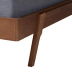 Baxton Studio Sarita Mid-Century Modern Walnut Wood Bed Frame