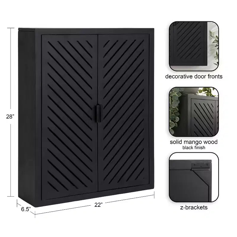 Kate & Laurel All Things Decor 22x28 Mezzeta Tall 2-Door Bath Cabinet
