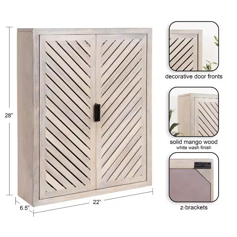 Kate & Laurel All Things Decor 22x28 Mezzeta Tall 2-Door Bath Cabinet