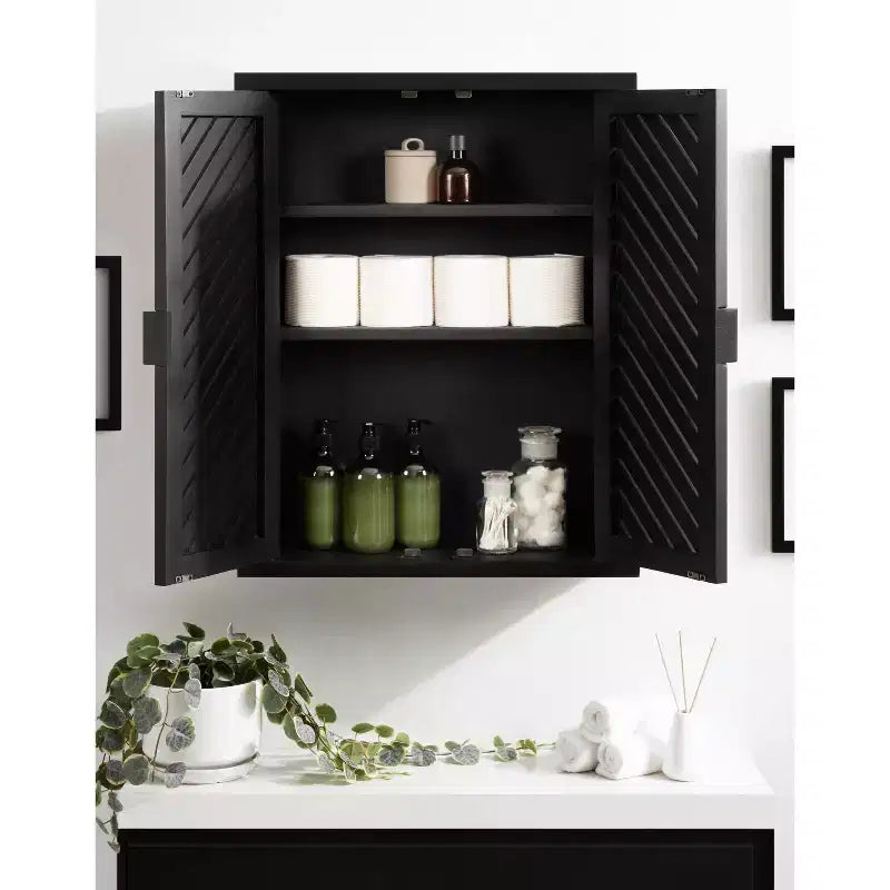 Kate & Laurel All Things Decor 22x28 Mezzeta Tall 2-Door Bath Cabinet