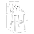 WestinTrends 29 Linen Tufted Buttons Upholstered Wingback Bar Stool (Set of 3), Brown