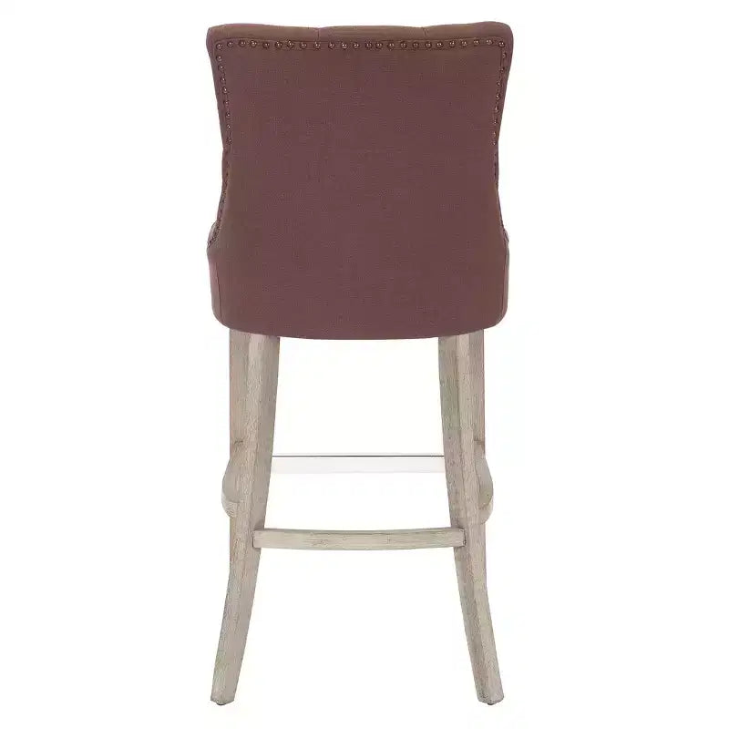 WestinTrends 29 Linen Tufted Buttons Upholstered Wingback Bar Stool (Set of 3), Brown