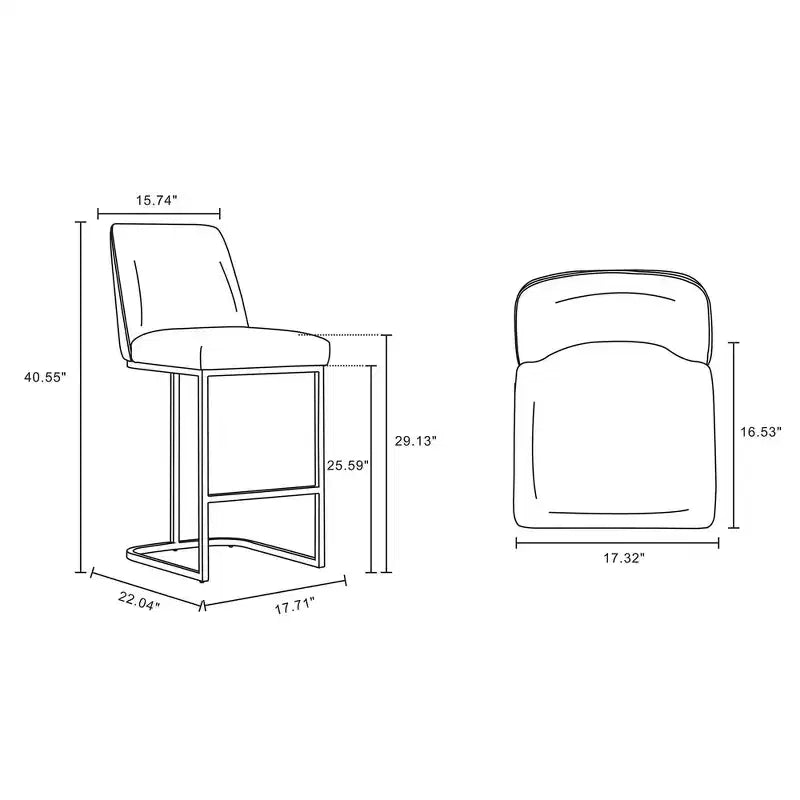 Manhattan Comfort Serena Leatherette Upholstered Metal Barstool