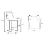 Manhattan Comfort Serena Leatherette Upholstered Metal Barstool