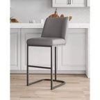 Manhattan Comfort Serena Leatherette Upholstered Metal Barstool