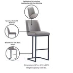 Manhattan Comfort Serena Leatherette Upholstered Metal Barstool