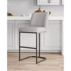 Manhattan Comfort Serena Leatherette Upholstered Metal Barstool