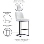 Manhattan Comfort Serena Leatherette Upholstered Metal Barstool