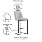 Manhattan Comfort Serena Leatherette Upholstered Metal Barstool
