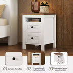 3-Piece Farmhouse Bedroom Sets, Full/Queen Size Platform Bed with Storage Nightstand and Dresser 4W - ModernLuxe