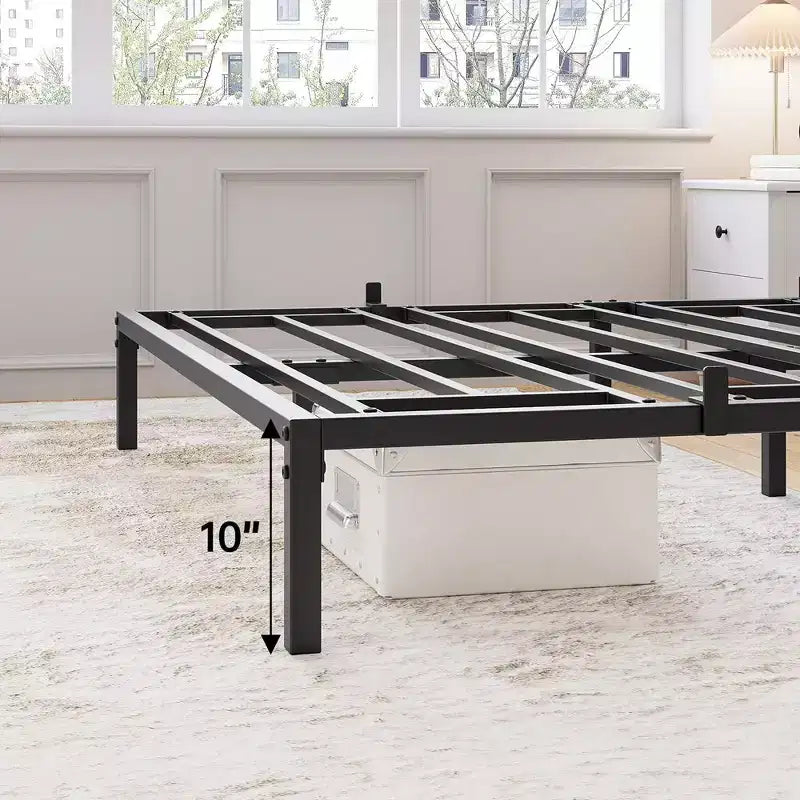 6/8/10/12/14/16 inch Bed Frame No Box Spring Needed, Heavy Duty Metal Platform Bed Frame