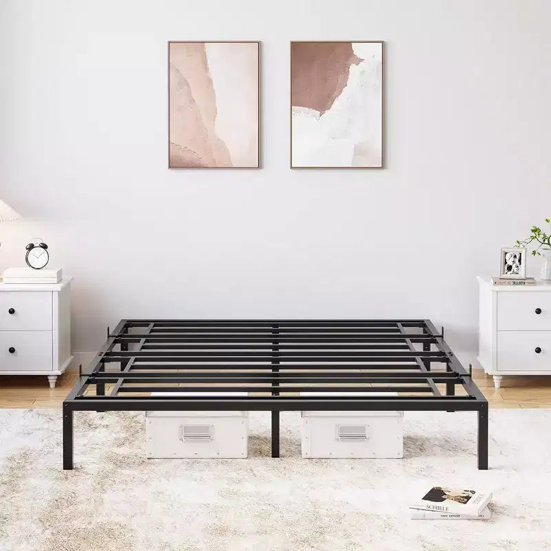 6/8/10/12/14/16 inch Bed Frame No Box Spring Needed, Heavy Duty Metal Platform Bed Frame
