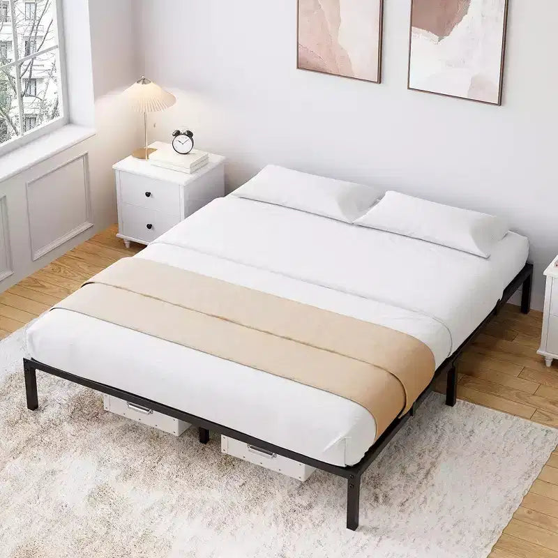 6/8/10/12/14/16 inch Bed Frame No Box Spring Needed, Heavy Duty Metal Platform Bed Frame
