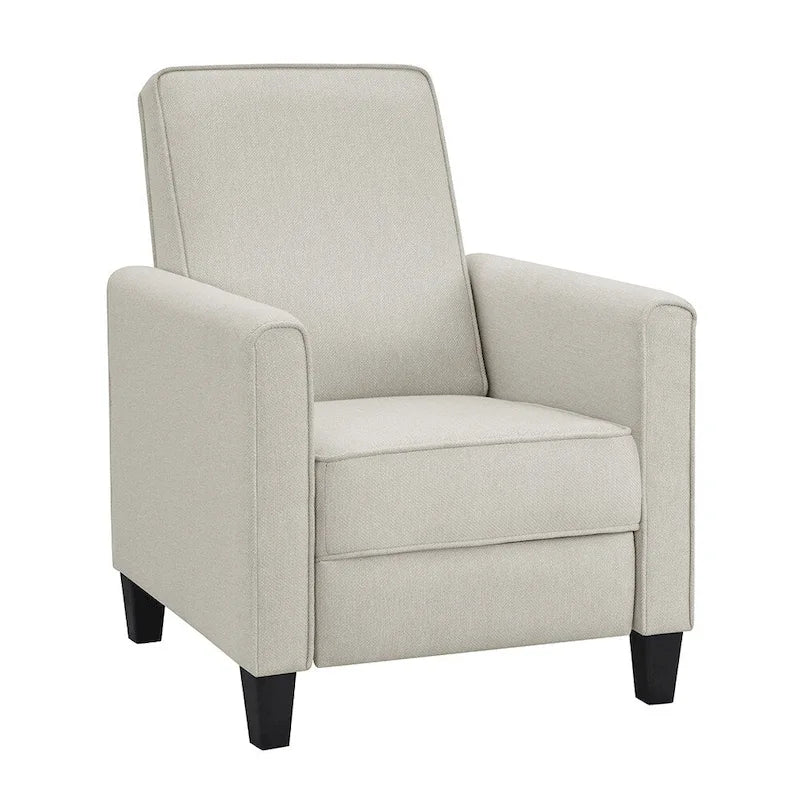 Poltrona reclinabile tradizionale a spinta con bordino e poggiapiedi a scomparsa, 100% poliestere, 3 colori