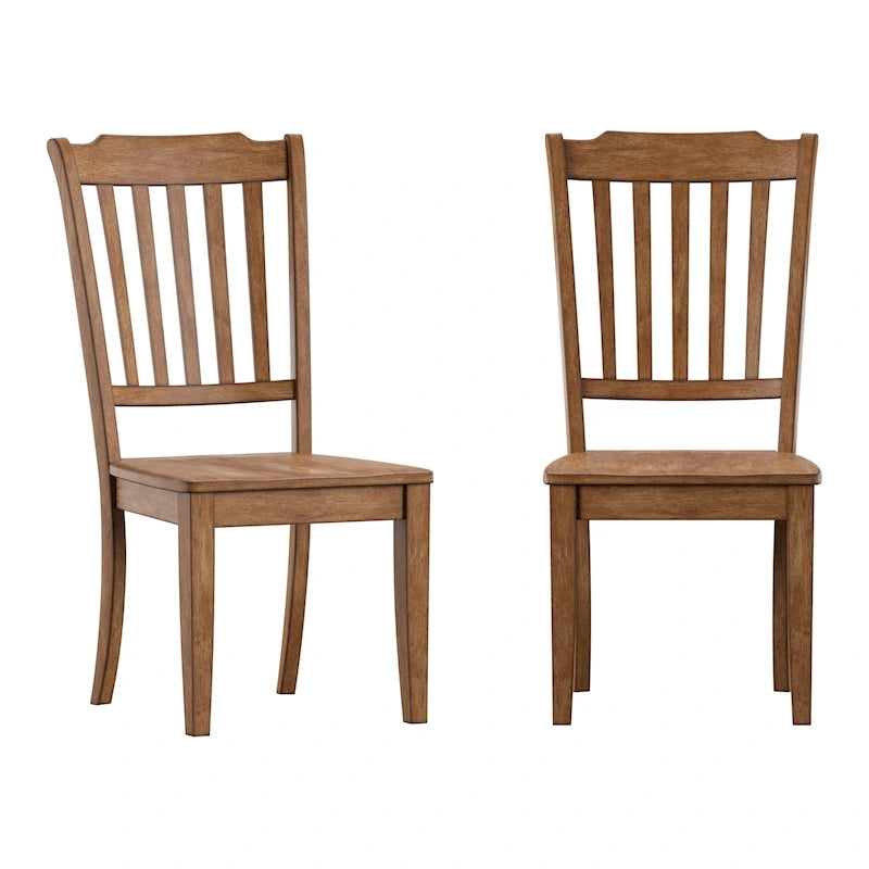 Sedie da pranzo in legno con schienale a doghe Ronda (set da 2)