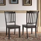 Sedie da pranzo in legno con schienale a doghe Ronda (set da 2)