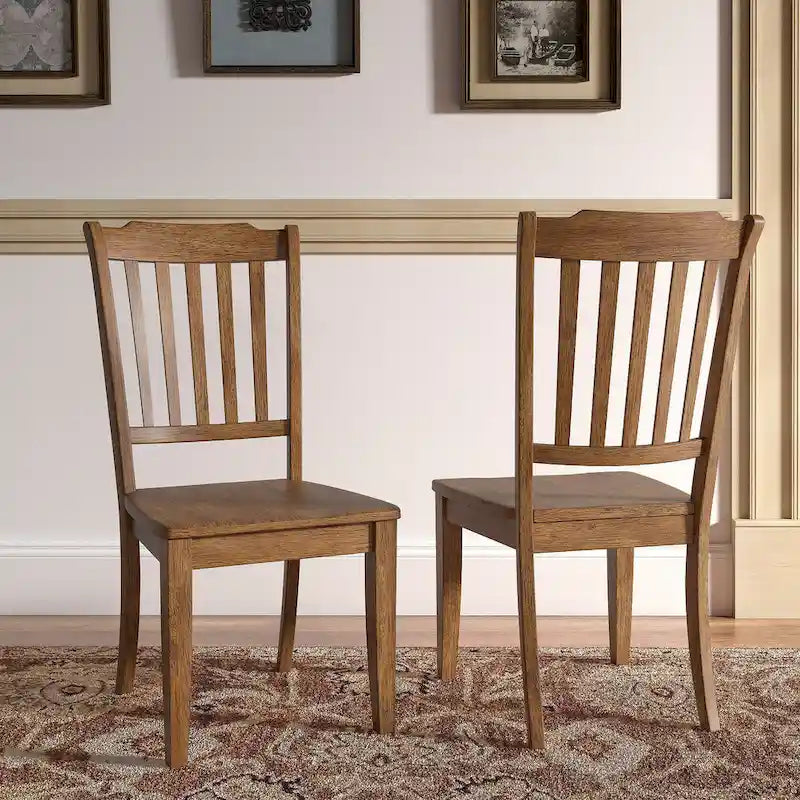 Sedie da pranzo in legno con schienale a doghe Ronda (set da 2)