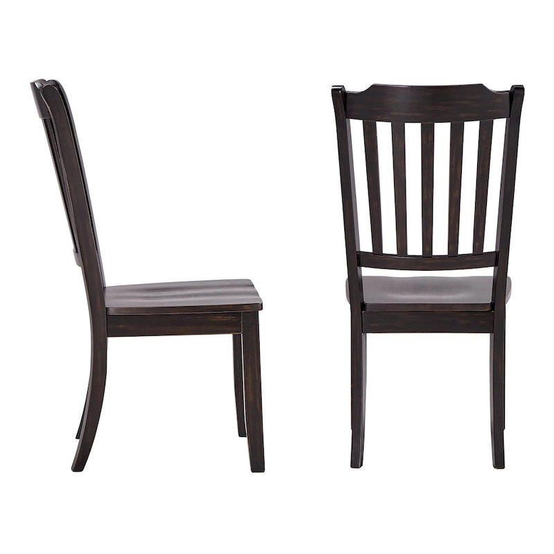 Sedie da pranzo in legno con schienale a doghe Ronda (set da 2)