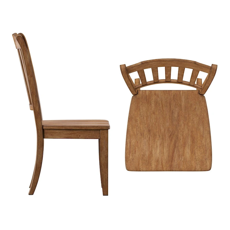 Sedie da pranzo in legno con schienale a doghe Ronda (set da 2)