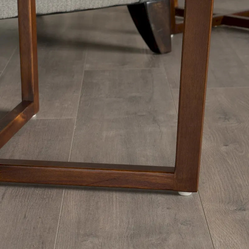 Tavolino rotondo in legno di acacia con finitura mogano e gambe a croce, 59 cm L x 50 cm H