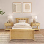 Plank+Beam Classic Solid Wood Twin Platform Bed Frame with Slatted Headboard