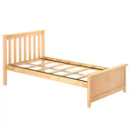 Plank+Beam Classic Solid Wood Twin Platform Bed Frame with Slatted Headboard