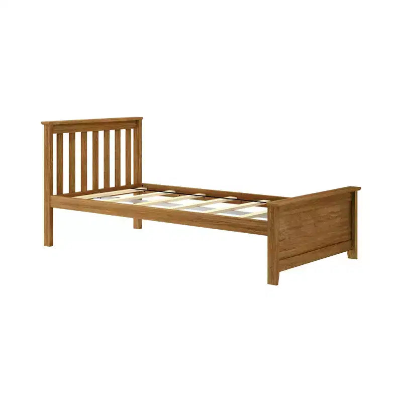 Plank+Beam Classic Solid Wood Twin Platform Bed Frame with Slatted Headboard