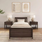 Plank+Beam Classic Solid Wood Twin Platform Bed Frame with Slatted Headboard