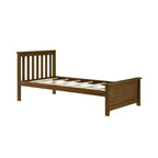 Plank+Beam Classic Solid Wood Twin Platform Bed Frame with Slatted Headboard