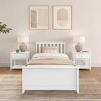 Plank+Beam Classic Solid Wood Twin Platform Bed Frame with Slatted Headboard