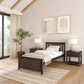 Plank+Beam Classic Solid Wood Twin Platform Bed Frame with Slatted Headboard